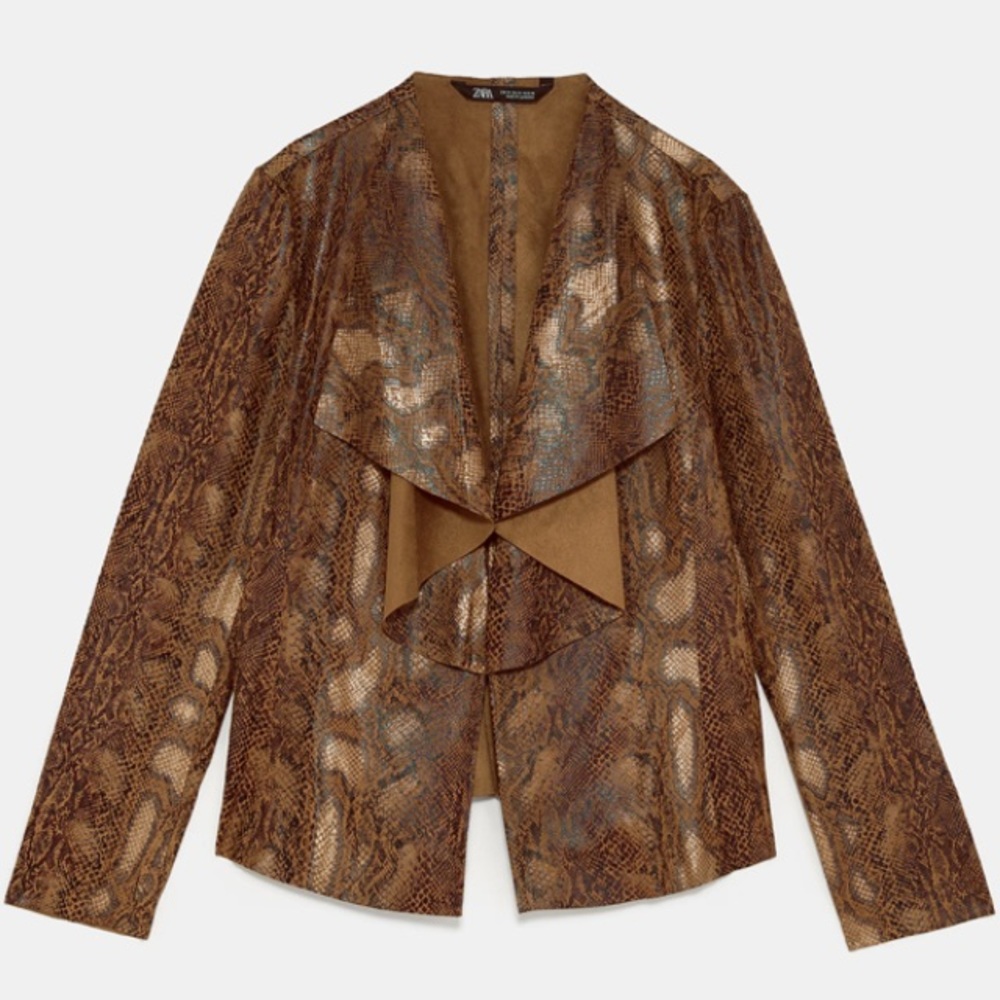 Zara faux suede snake print jacket